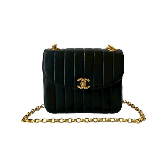 CHANEL Coco Lambskin Leather Shoulder Bag with Chain, Black, 34851 - Picture 1 of 10